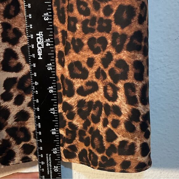 Good American Ladies Sarong Wrap Skirt Brown Black Leopard 0-4 XS-XL Cover-up - Picture 6 of 12